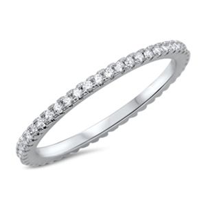 Sterling Silver 925 Eternity Ring With CZ